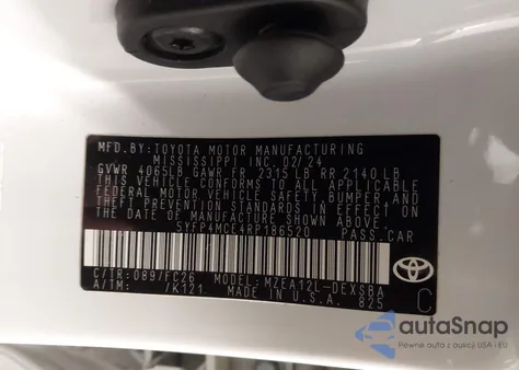 2024 Toyota Corolla Se z USA, uszkodzony, nr VIN 5YFP4MCE4RP186520